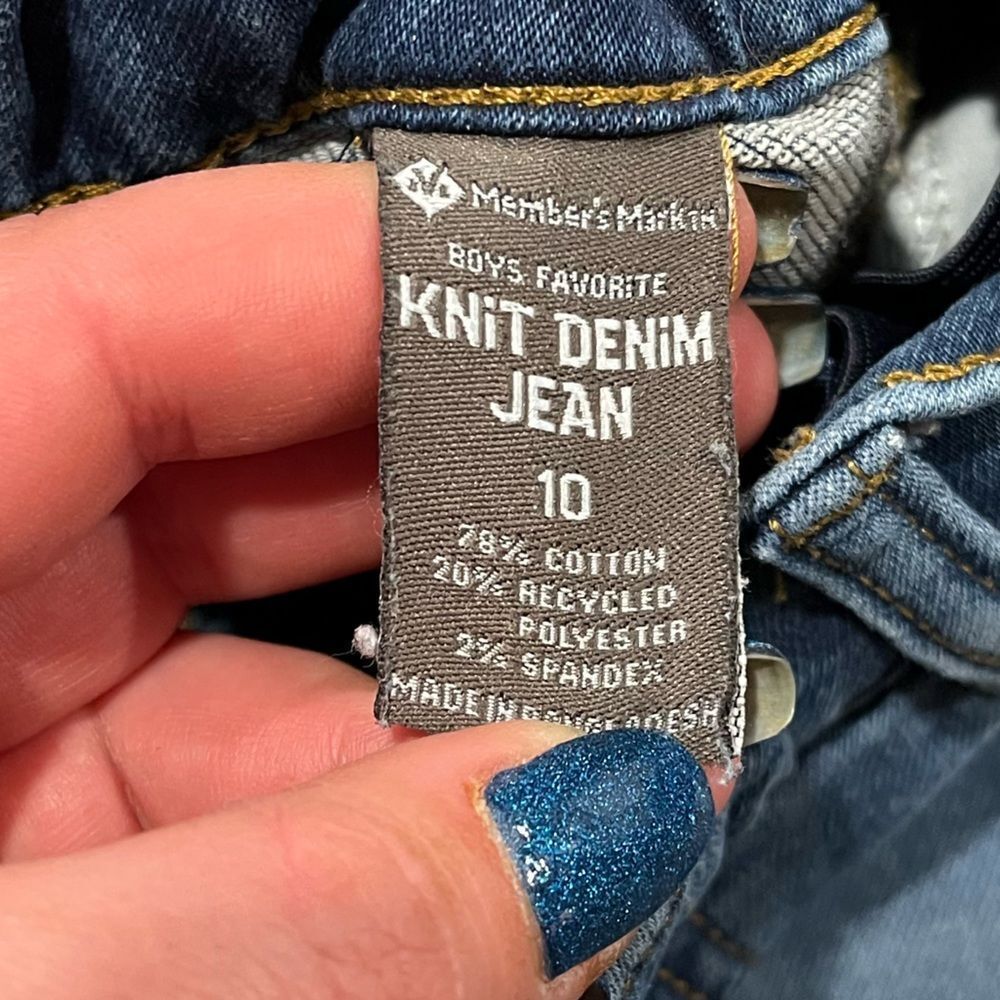 Member's Mark Jeans Slim Fit Adjustable Waist Favorite Knit Denim Dark Wash 10 - Picture 6 of 10